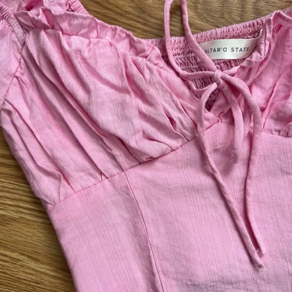 Pink Ruffled Crop Top from Altar’d State - Picture 2 of 5